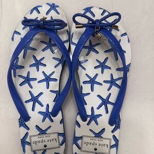 Kate Spade Blue Starfish Flip Flops